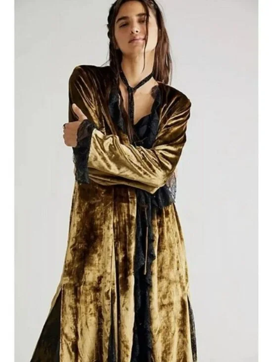 Free People Raveena Duster Golden Combo size Large NWT - Picture 2 of 14